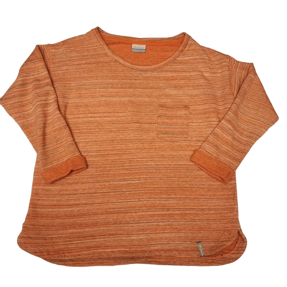 Columbia Cuffed Sleeve Peachy Pink Sweatshirt Size M - Picture 4 of 11